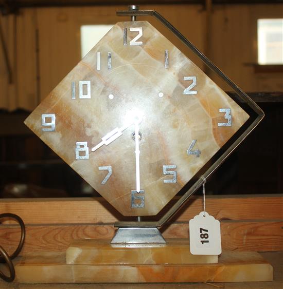 Art Deco onyx mantel clock